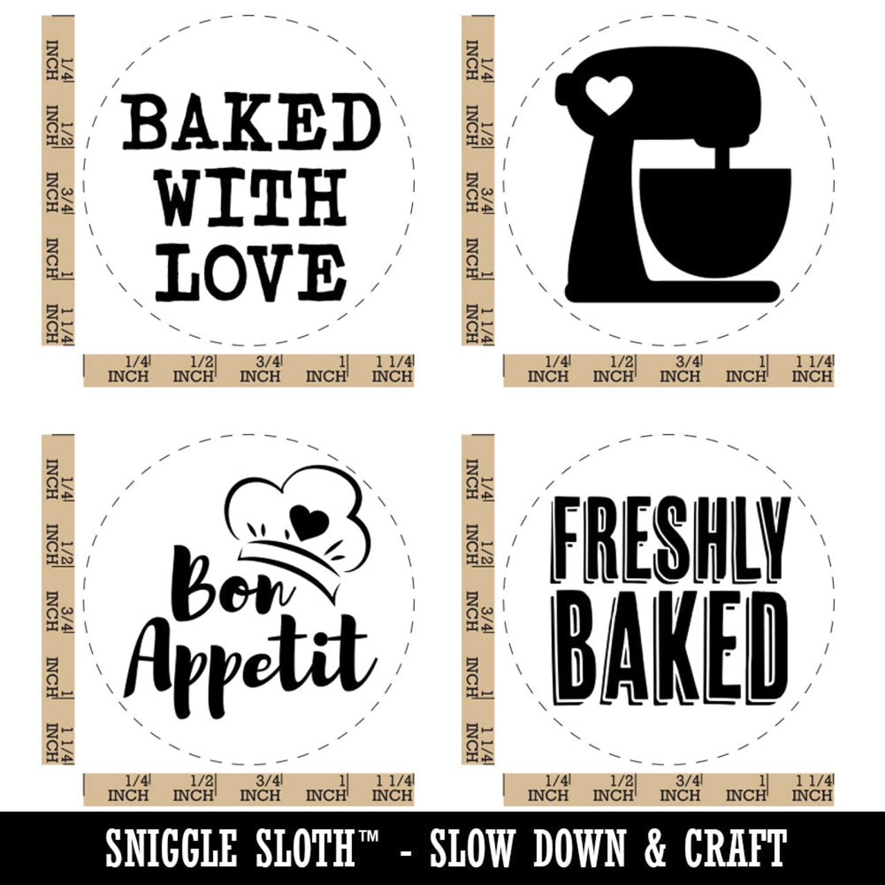 Freshly Baked with Love Baker Mixer Bon Appetit Rubber Stamp Set for Stamping Crafting Planners